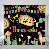 Aperturee Aperturee Custom Taco Bout A Third Birthday Backdrop Colorful Mexican Fiesta Party Banner Personalized Cactus and Llama Decor